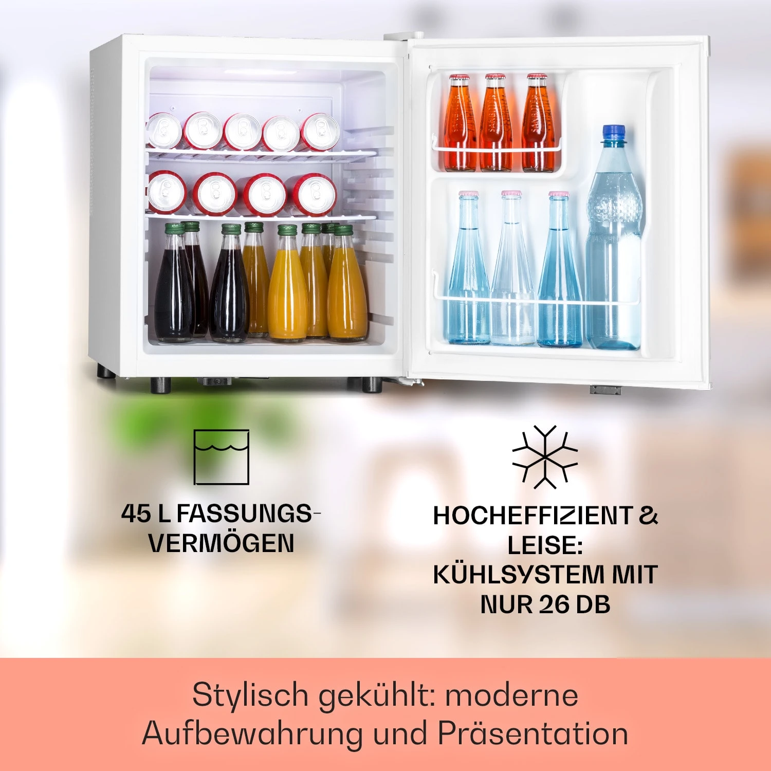Happy Hour 45 Mini-Kühlschrank Minibar Getränkekühlschrank 45 L 26 DB 2 Happy Hour 45 Mini-Kühlschrank Minibar Getränkekühlschrank 45 L 26 DB – Bild 2