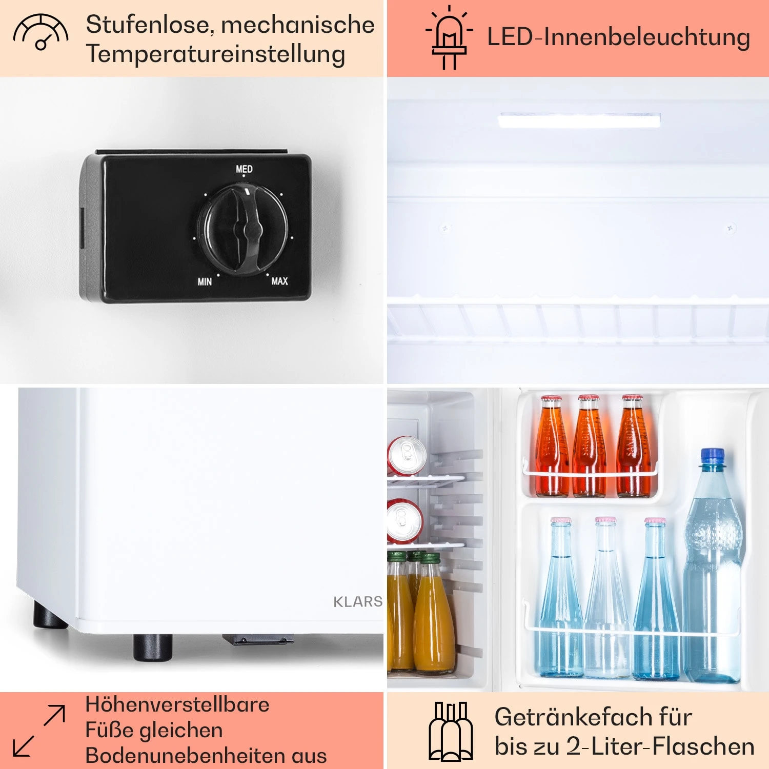 Happy Hour 45 Mini-Kühlschrank Minibar Getränkekühlschrank 45 L 26 DB 5 Happy Hour 45 Mini-Kühlschrank Minibar Getränkekühlschrank 45 L 26 DB – Bild 5