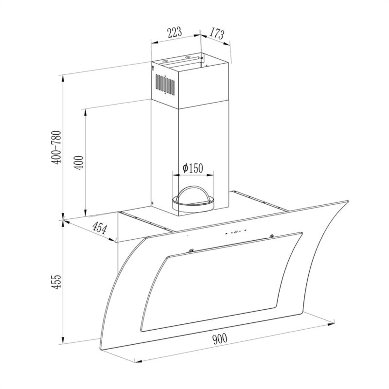 Sabia 90 Dunstabzugshaube | 90cm | 600 M³/h | Energieeffizienzklasse A | Inklusive 2 X Aktivkohlefilter 8 Sabia 90 Dunstabzugshaube | 90cm | 600 M³/h | Energieeffizienzklasse A | Inklusive 2 X Aktivkohlefilter – Bild 8