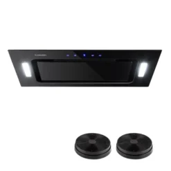 HEKTOR Dunstabzugshaube Beleuchtung Aluminium-Filter Timer Schwarz