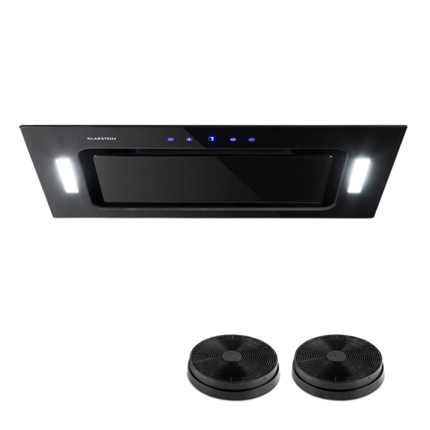 HEKTOR Dunstabzugshaube Beleuchtung Aluminium-Filter Timer Schwarz