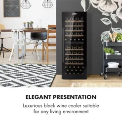 Barossa 77 Duo Weinkühlschrank-Set 2 Zonen 191L/77Fl. Weinglasregal 11 Barossa 77 Duo Weinkühlschrank-Set 2 Zonen 191L/77Fl. Weinglasregal -Haushaltsgerätegeschäft 60002418 yy 0003 logo Klarstein Barossa 77 Duo Weinkuehlschrank schwarz