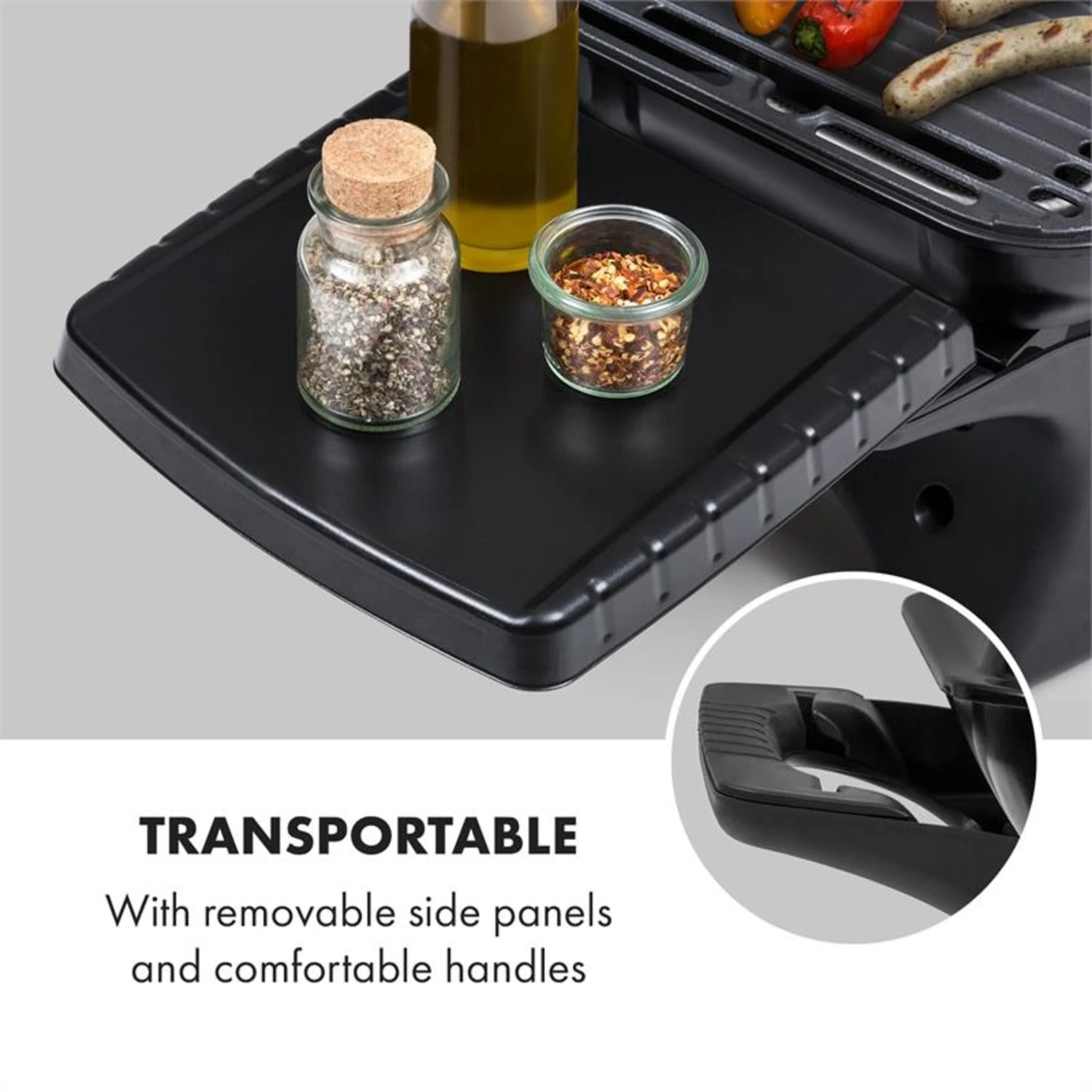 Parforce One Gasgrill 3,5kW 12000BTU Grilltisch Gasschlauch Schwarz – Bild 4