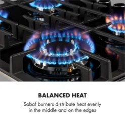 Kalahari Ignito Einbau-Ofen-Set Elektro / Gas 68Ltr Schwarz Edelstahl -Haushaltsgerätegeschäft 60002586 yy 0008 logo Klarstein Ignito 4 Zonen Gaskochfeld schwarz