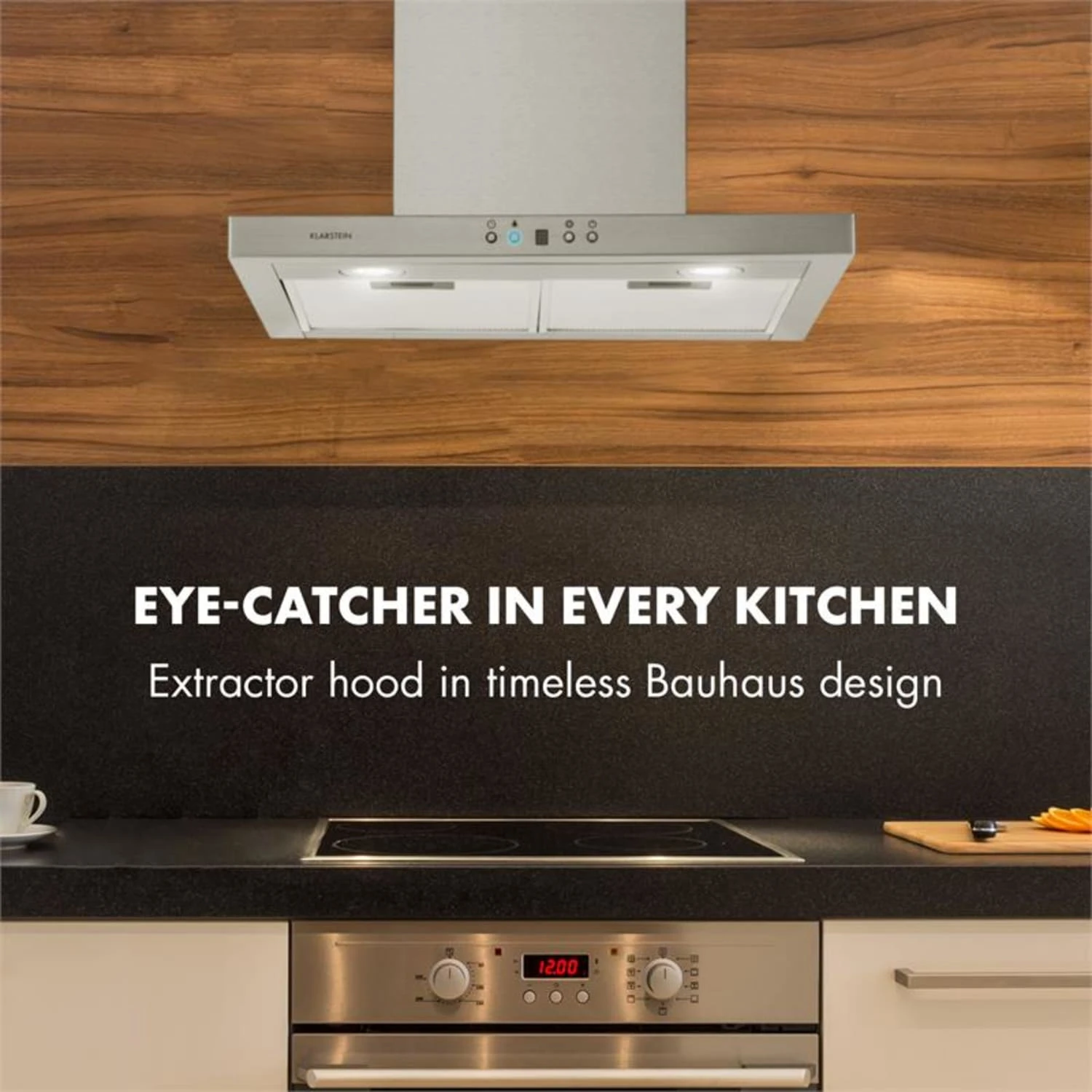 Klarstein Kalahari Limelight Einbau-Set Backofen + Abzugshaube 68Ltr 600 M³/h Schwarz Edelstahl 7 Klarstein Kalahari Limelight Einbau-Set Backofen + Abzugshaube 68Ltr 600 M³/h Schwarz Edelstahl – Bild 7