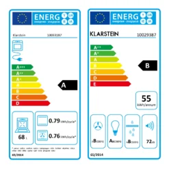 Kalahari Zelda Einbau-Set Backofen + Abzugshaube 68Ltr 620 M³/h Edelstahl -Haushaltsgerätegeschäft 60002589 energy label