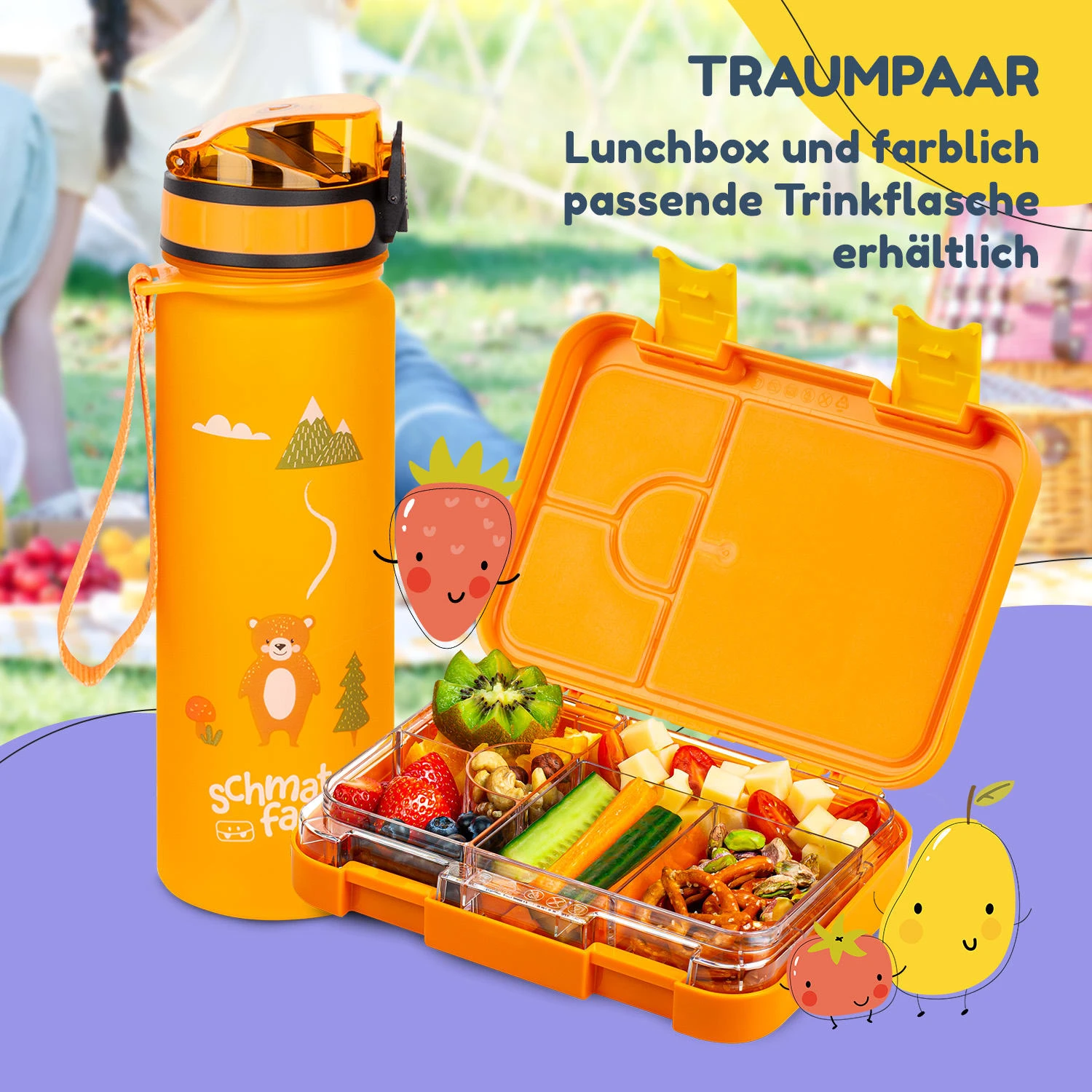Schmatzfatz Frühstücksset Lunchbox & Trinkflasche Tritan Dicht BPA-frei 7 Schmatzfatz Frühstücksset Lunchbox & Trinkflasche Tritan Dicht BPA-frei – Bild 7