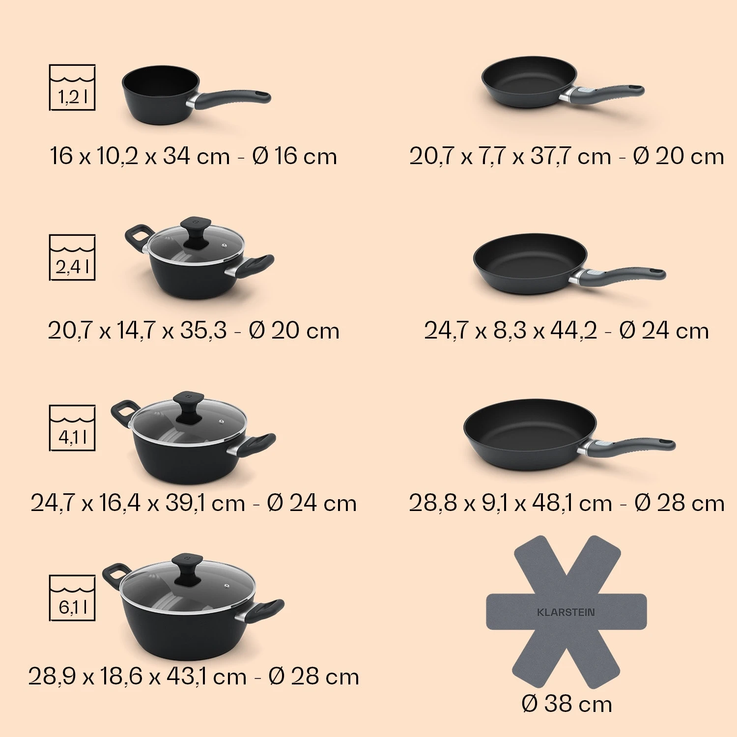 Noto Endurance Topf- Und Pfannenset Geschmiedetes Aluminium Ergonomische Griffe Glasdeckel Filz 9 Noto Endurance Topf- Und Pfannenset Geschmiedetes Aluminium Ergonomische Griffe Glasdeckel Filz – Bild 9
